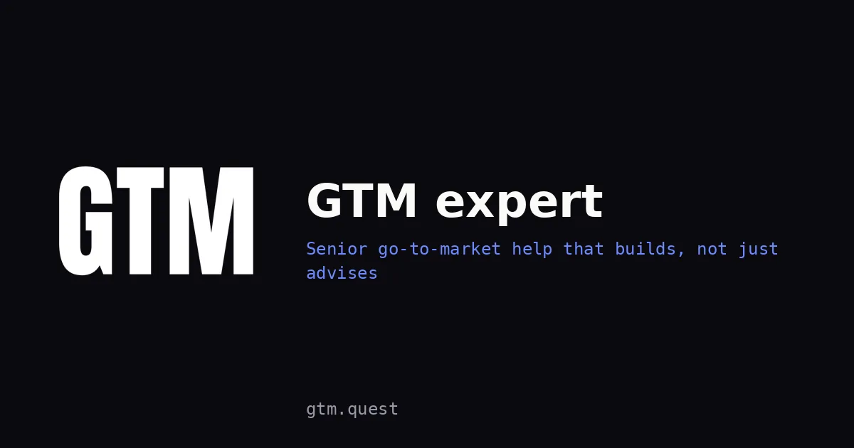 GTM expert | GTM Quest GTM expert: GTM Quest logo, the London go-to-market agency behind this guide